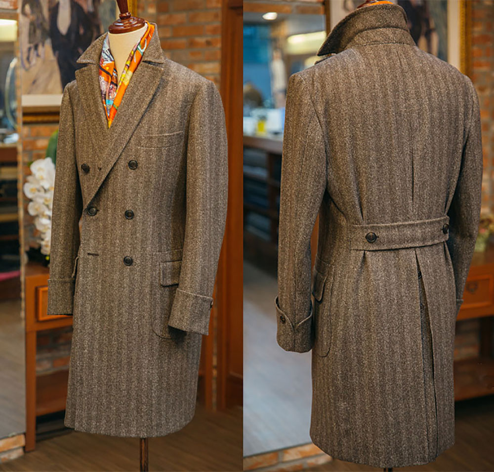 Men'S Formal Wear No Suit - Vintage Wool Blend Herringbone Coat For