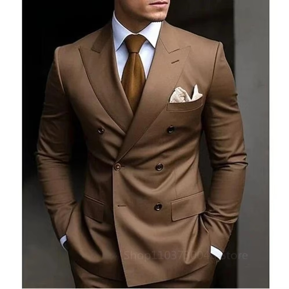 Men'S Formal Wear For Graduation - 2 Piece Brown Smoking for Daily