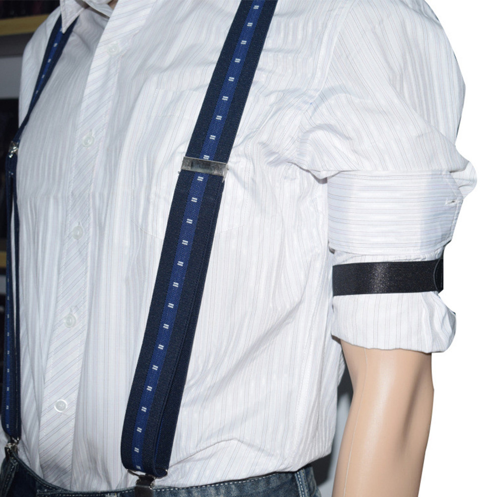 Men Formal Office Wear Shirts - 1Set Anti-Slip Shirt Stay Belt Crinkle-Resistant
