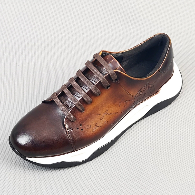 Men Formal Wear Shoes - Luxury Handmade Genuine Cowhide Leather Casual