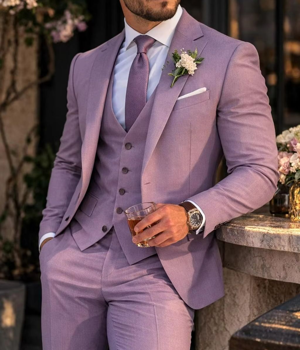 Lavender 3 Piece Men's Suit Li - đánh giá và giá Men'S Formal Wear In Wedding