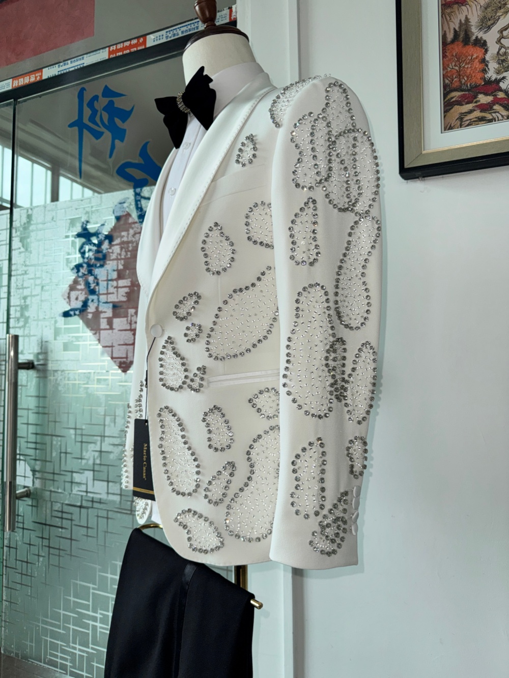 White Luxurious Beaded Man Sui - đánh giá và giá Men'S Formal Wear In Wedding