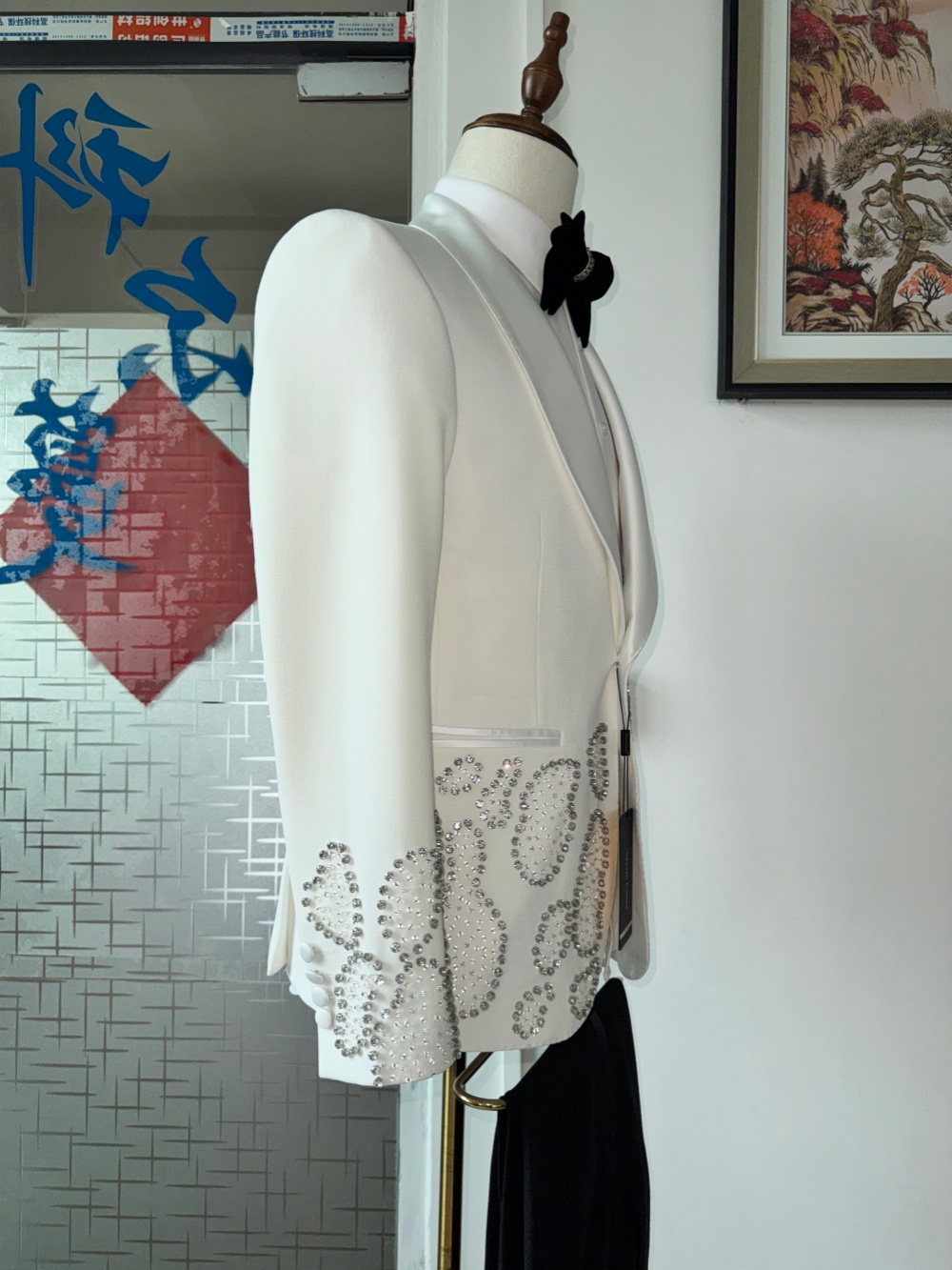 White Luxurious Beaded Man Sui - đánh giá và giá Men'S Formal Wear In Wedding