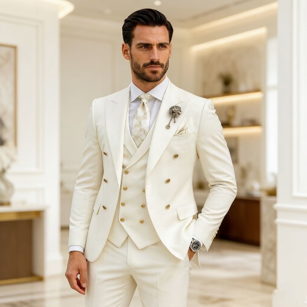 Men Ivory Wedding Suit Slim Fi - đánh giá và giá Men'S Formal Wear In Wedding