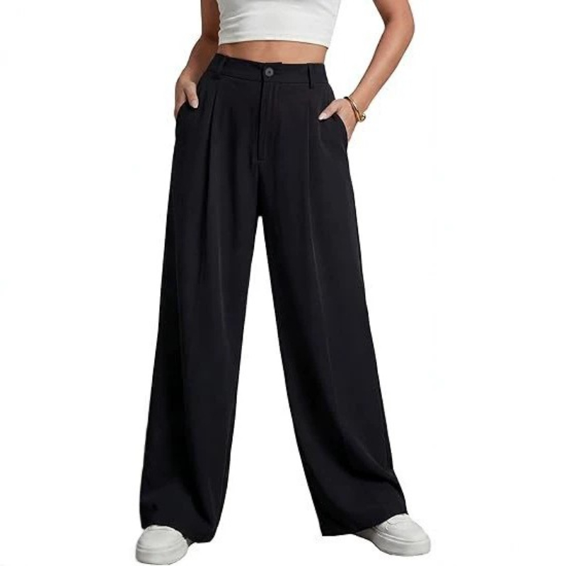 Women High Waist Wide Leg Dres - đánh giá và giá Dress Pant Flat Front