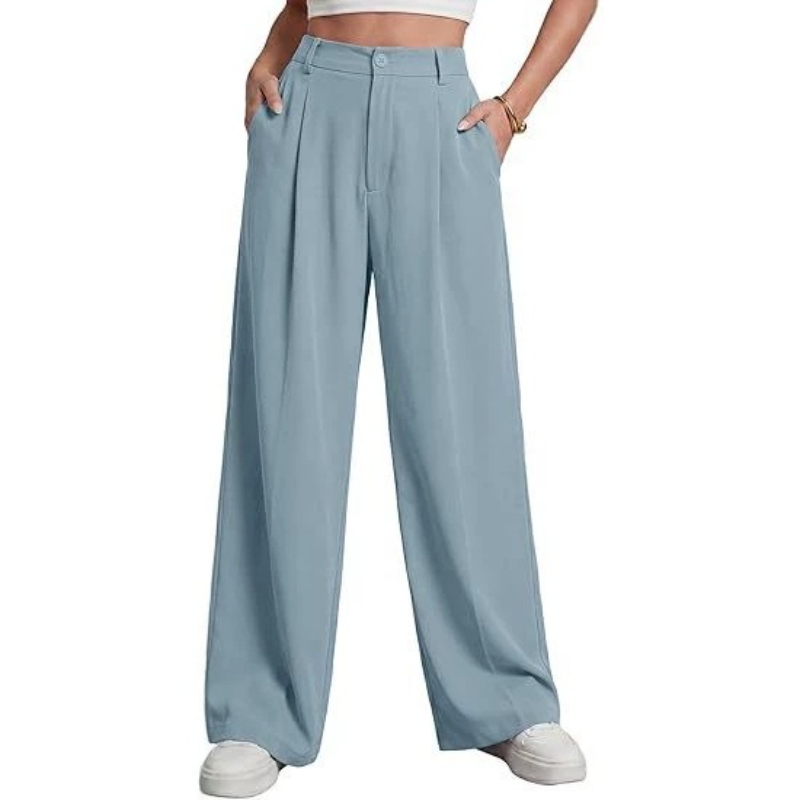 Women High Waist Wide Leg Dres - đánh giá và giá Dress Pant Flat Front