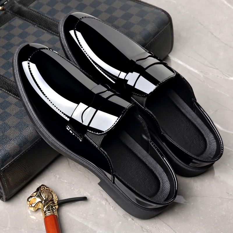 Men Black Patent Leather Mules - đánh giá và giá Formal Men Daily Wear Slippers