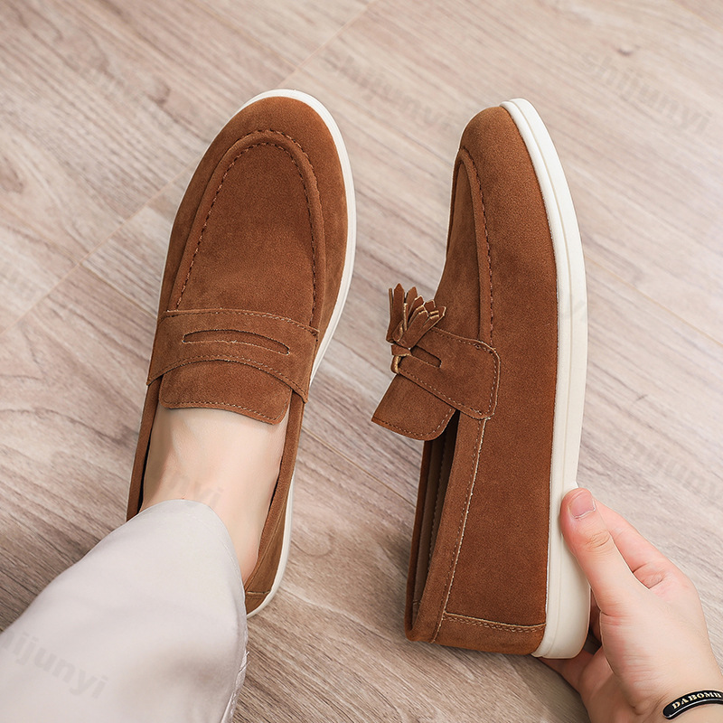 Men Flat Loafers Frosted Suede - đánh giá và giá Men Formal Wear Shoes