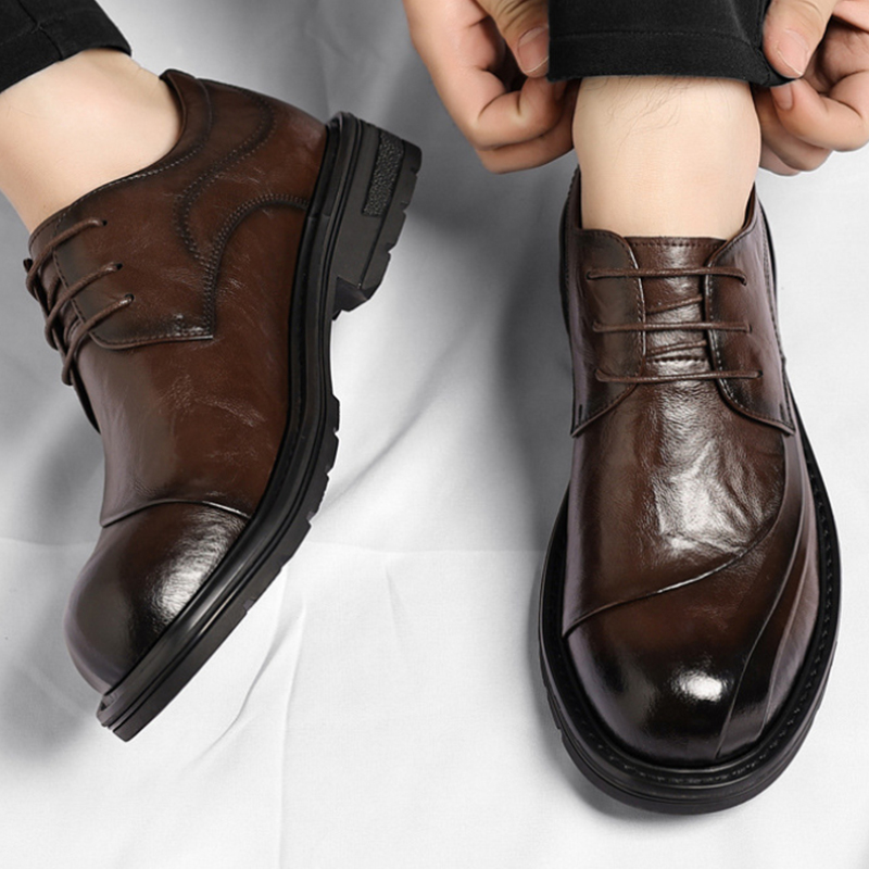 Brown Burnished Genuine Leathe - đánh giá và giá Men'S Formal Wear In Wedding