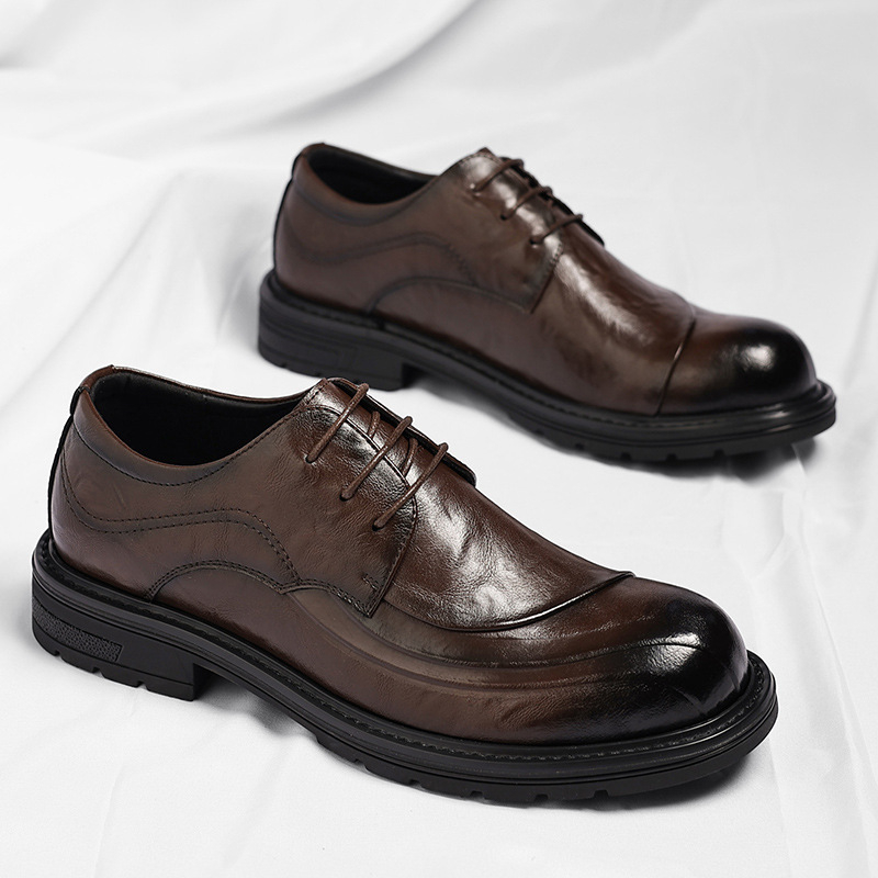 Brown Burnished Genuine Leathe - đánh giá và giá Men'S Formal Wear In Wedding