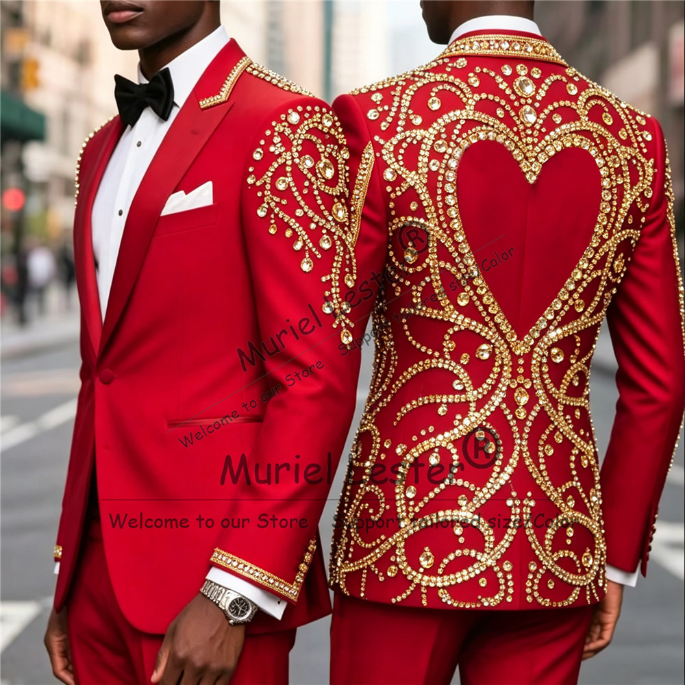 3 Piece Sets Gold Diamond Bead - đánh giá và giá Men'S Formal Wear In Wedding