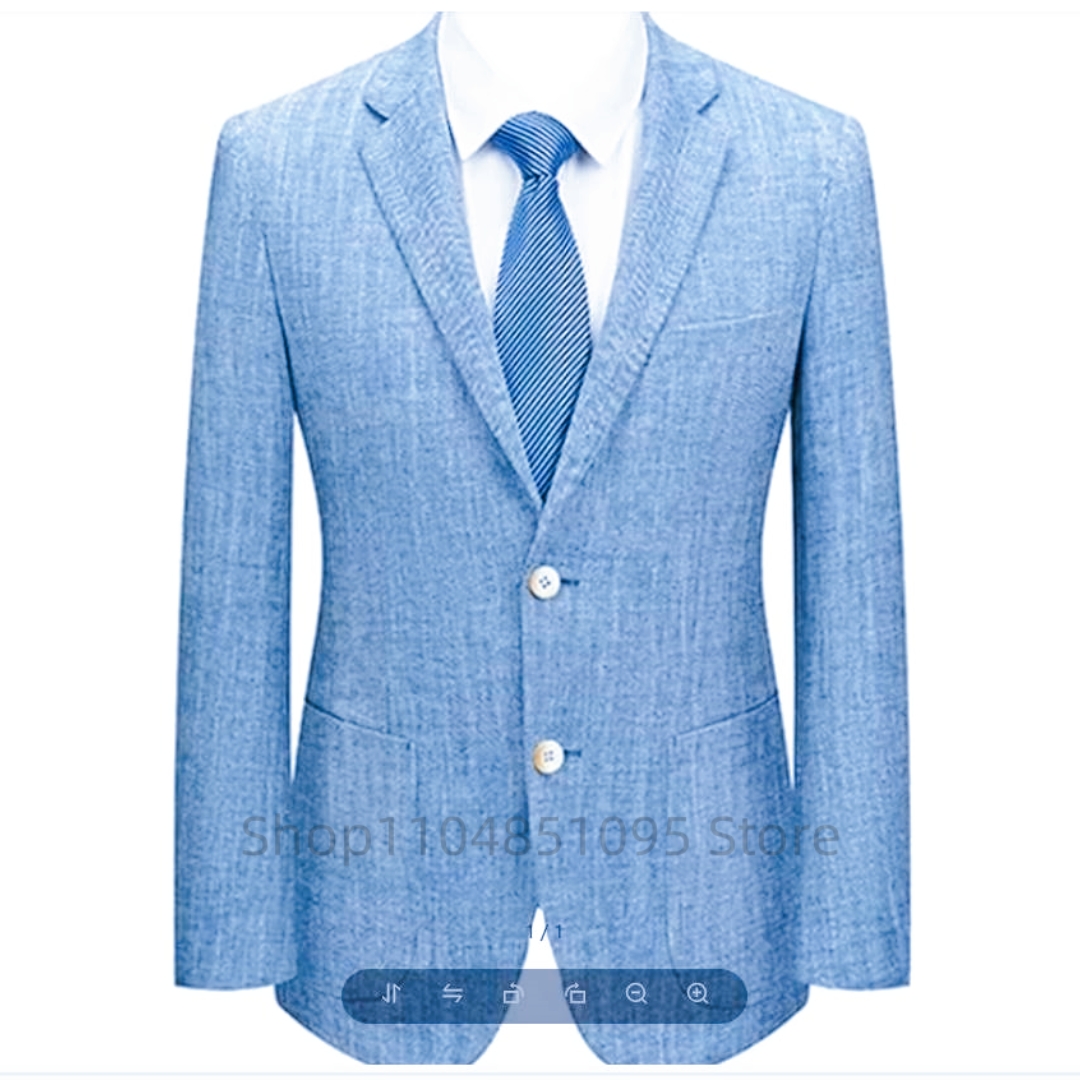 Men's Slim Fit Linen Suit Blaz - đánh giá và giá Men Formal Wear Summer