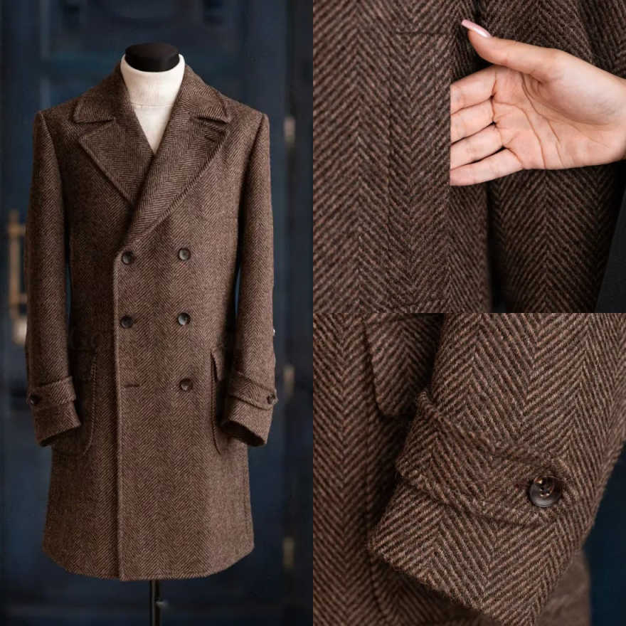 Modern Men Herringbone Overcoa - đánh giá và giá Men Formal Wear Modern