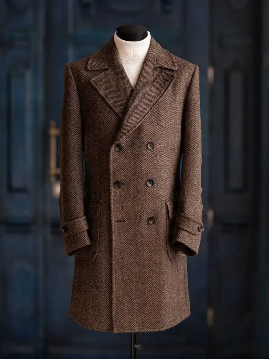 Modern Men Herringbone Overcoa - đánh giá và giá Men Formal Wear Modern