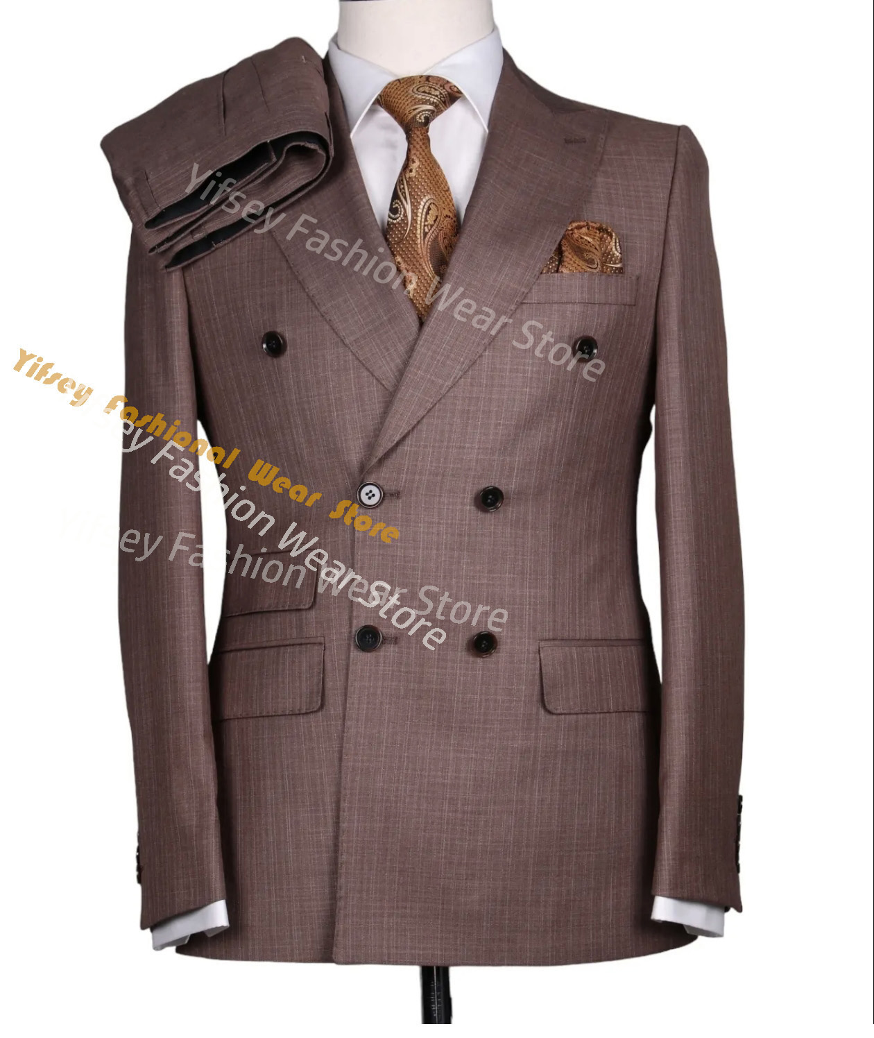 Brown Summer Man Suit Set Coat - đánh giá và giá Latest Men Formal Wear