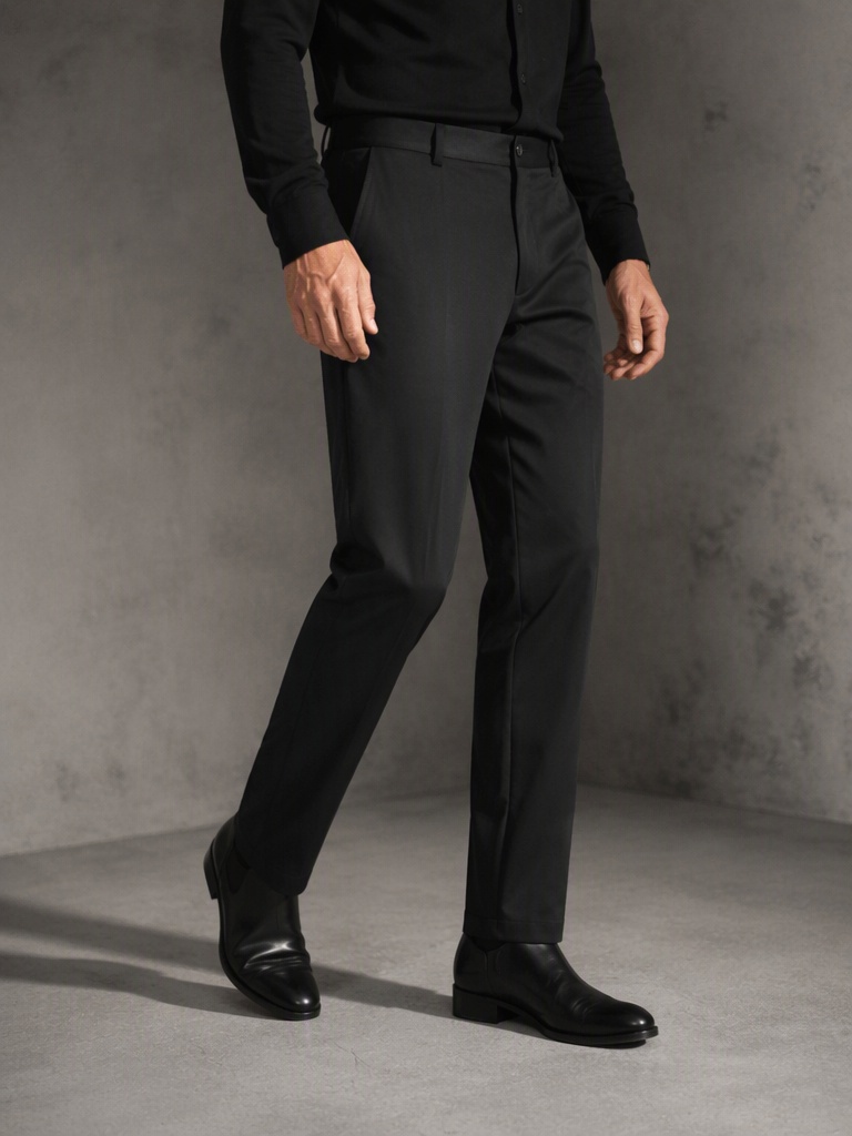 Men's Classic Black Faux Leath - đánh giá và giá Dress Pant Flat Front