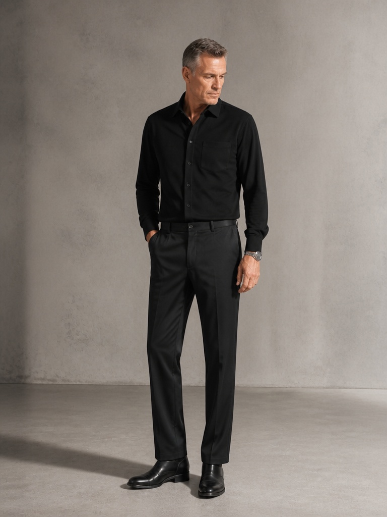 Men's Classic Black Faux Leath - đánh giá và giá Dress Pant Flat Front