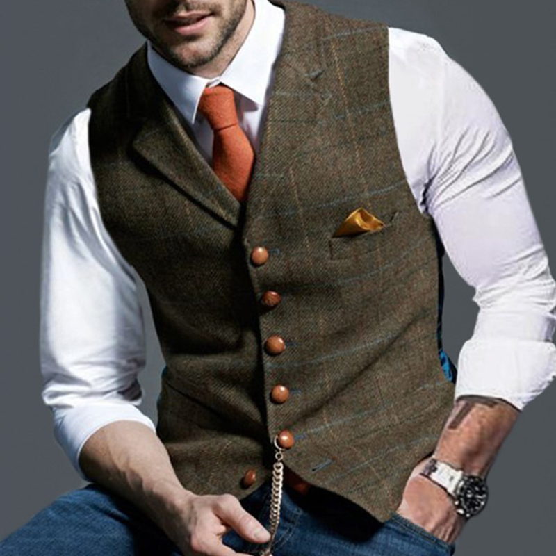 Fashion Men's Vests Lapel Twee - đánh giá và giá Men'S Used Formal Wear