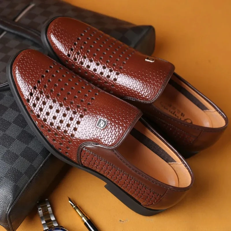 Summer New Leather Shoes Men's - đánh giá và giá Formal Men Office Wear Sandals