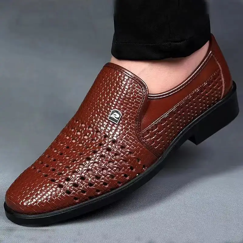 Summer New Leather Shoes Men's - đánh giá và giá Formal Men Office Wear Sandals
