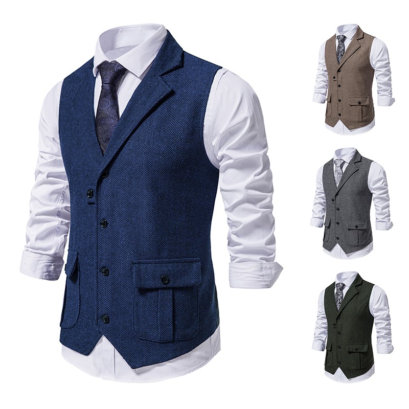 Men Suit Vest Herringbone Fabr - đánh giá và giá Men'S Used Formal Wear
