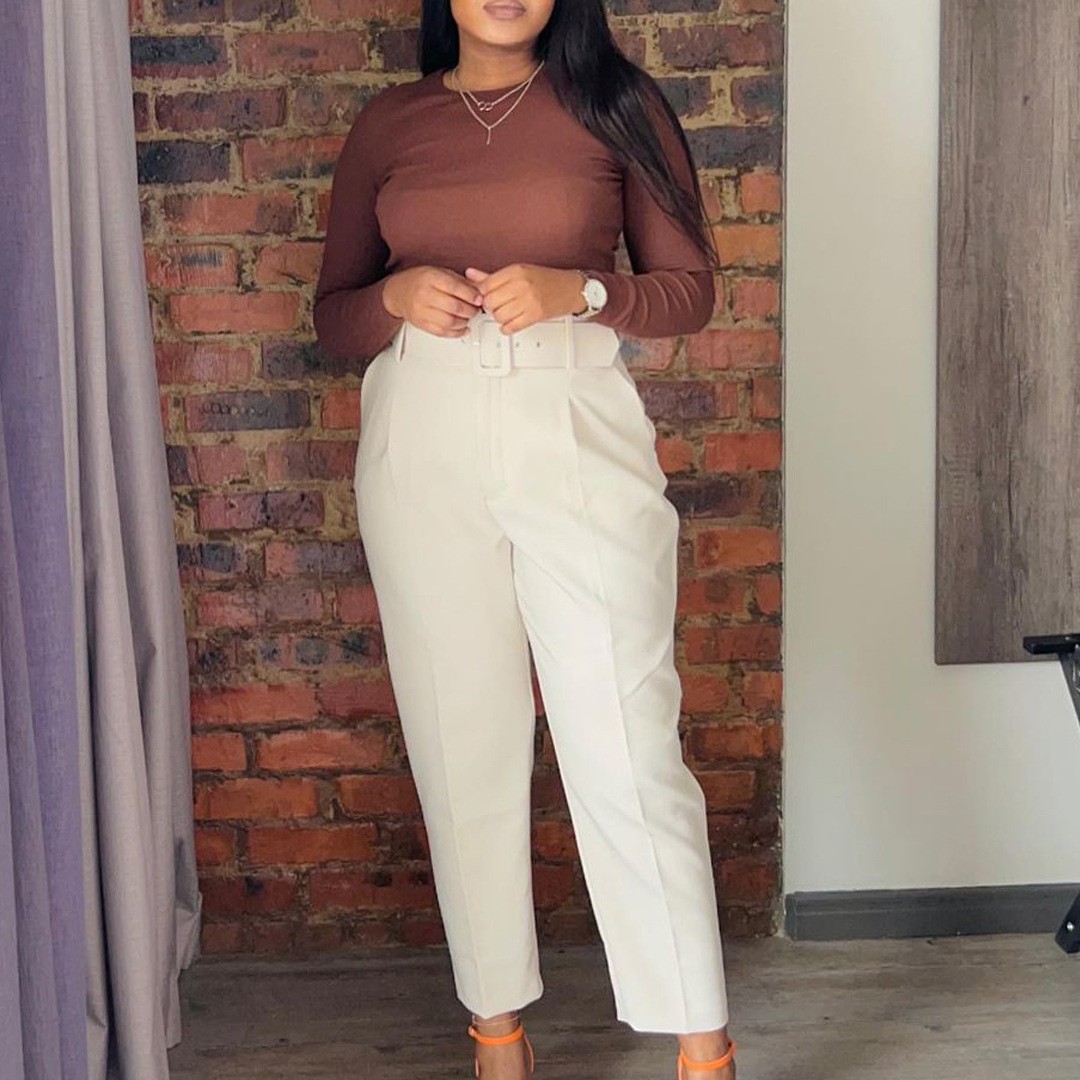 Women Pants High Waist Full Le - đánh giá và giá Dress Pant Flat Front