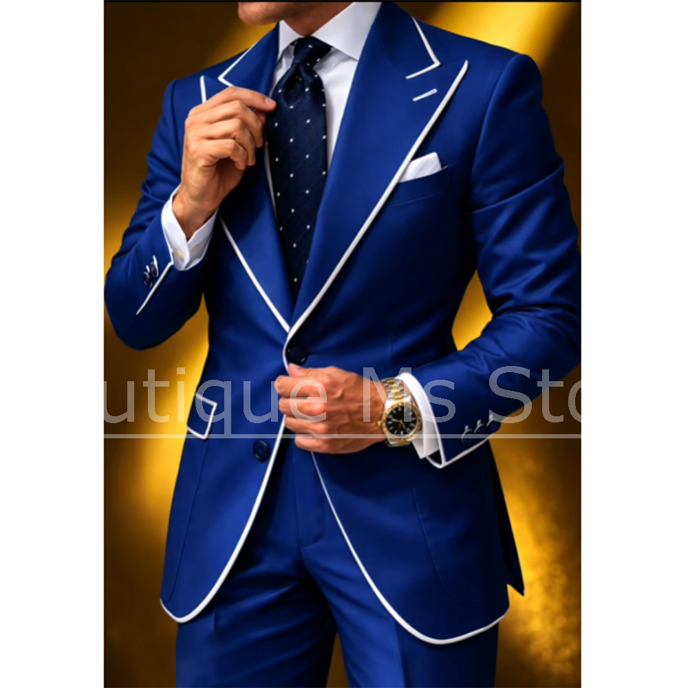 Men Suit with White Piping 2 P - đánh giá và giá Men'S Used Formal Wear